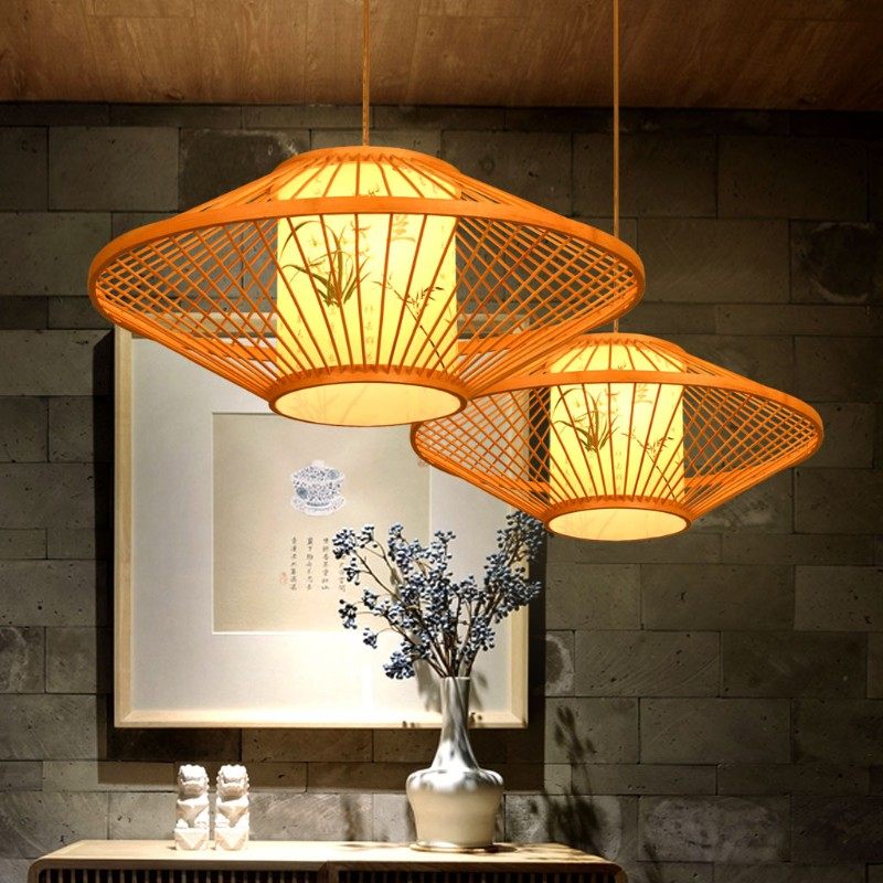 中式饭店茶室复古禅意中国风小吊灯竹编灯笼日式餐厅鸟笼竹艺灯具,淘宝优惠券,粉丝福利购,淘宝优惠卷