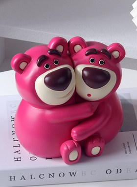 草莓熊书挡立书架摆件家居饰品客厅卧室儿童桌面可爱书柜装饰礼物