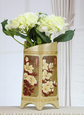 彩陶屏风新中式陶艺家居装饰品摆件书房客厅博古架书柜电视柜摆设