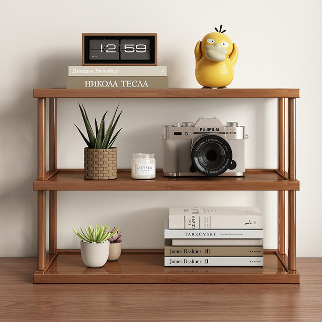 Desktop storage rack desk bookshelf office workstation multi-layer storage household desk countertop small water cup rack