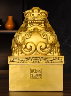 黄铜空心貔貅大印合作共赢公支持定制礼品一对铜印章办公室客