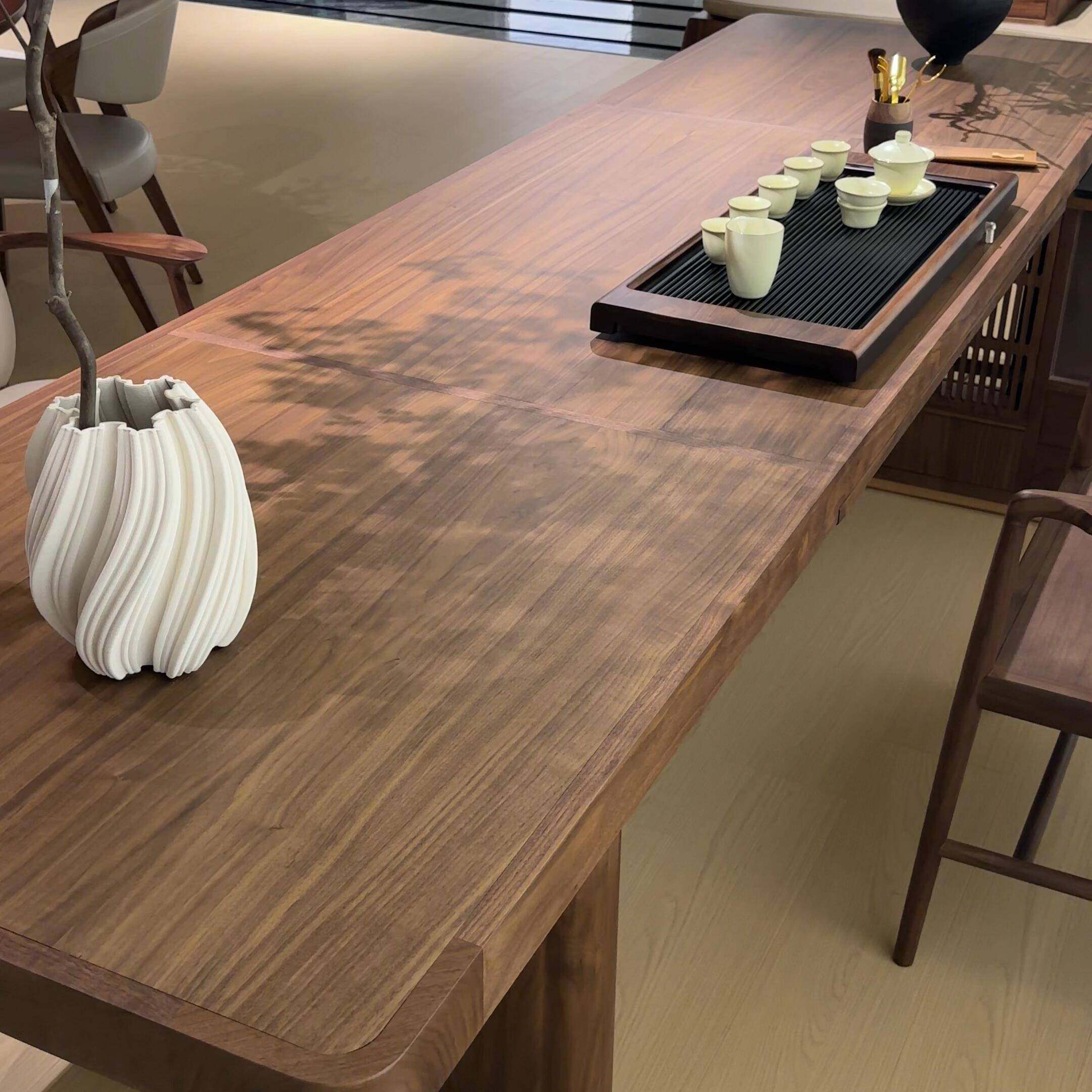 新中式茶桌北美黑胡木茶台实木泡茶桃茶桌轻奢现代高级BNZ办感公,淘宝优惠券,粉丝福利购,淘宝优惠卷