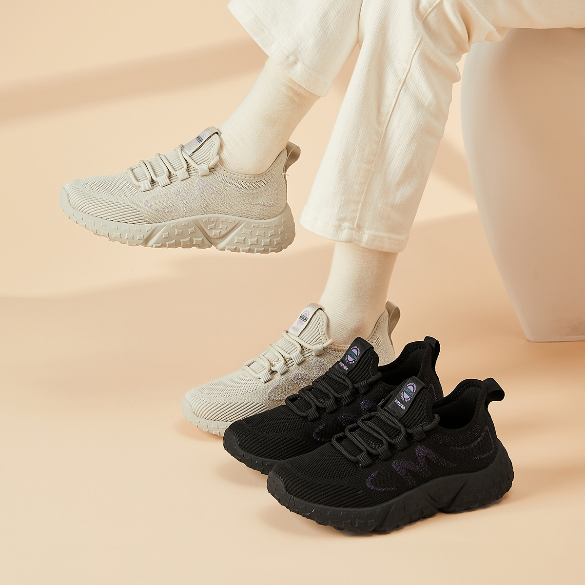 母后新款中老年不累脚健步鞋女网面透气妈妈鞋软底轻便运动休闲鞋