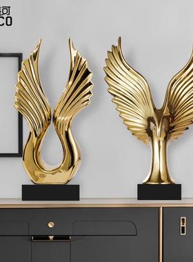 雄鹰展翅轻奢摆件招财电视柜家居装饰品陶瓷工艺品酒柜办公室摆设