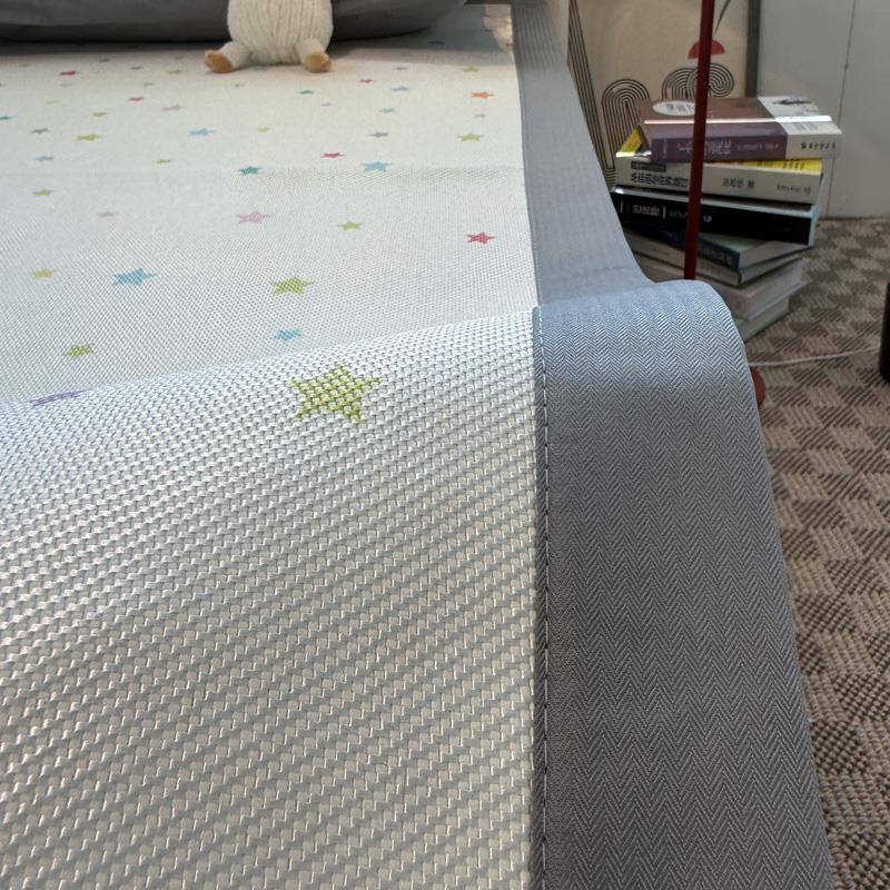 刺绣彩虹夏季可机洗冰丝凉席三件套冰藤席冰丝席空调软席子1.2m床 - 图0