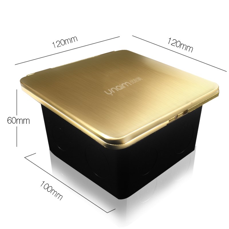 家用翻盖铜面防水隐藏式地面插座 HDMI高清VGA电脑 多媒体地插座 - 图1