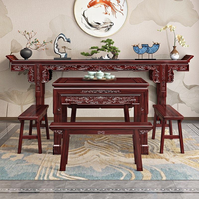 新酸枝木八仙桌长凳古典红木实木家用客厅四方桌供桌茶几,淘宝优惠券,粉丝福利购,淘宝优惠卷