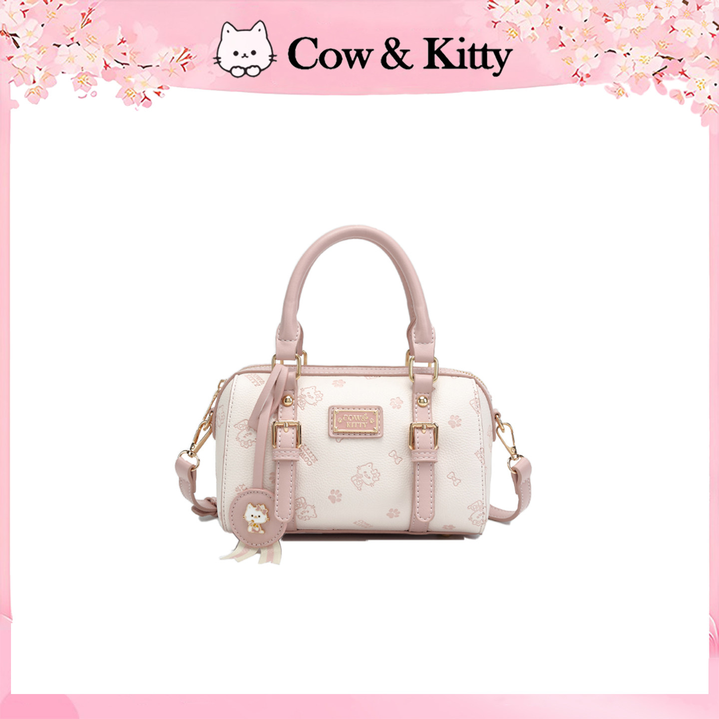 Cow&Kitty生日礼物卡通波士顿包女2025新款轻奢小众高级感斜挎包,淘宝优惠券,粉丝福利购,淘宝优惠卷