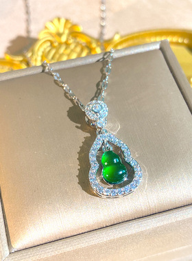 简约绿色葫芦钛钢锁骨链女