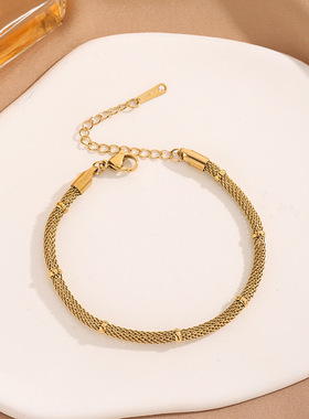 新款百搭时尚简约钛钢金色项链