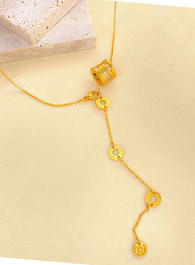 2025新款小众简约金色钛钢项链