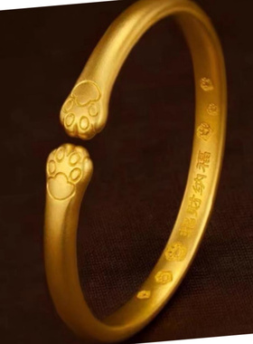 新款招财纳福开口手镯猫爪手镯女