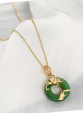 2025新款简约平安扣圆环锁骨链