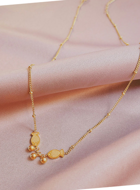 新款轻奢高级感时尚金色项链