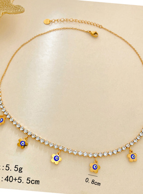 新款小众精致恶魔之眼项链