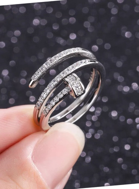 轻奢螺旋钉子开口可调节女戒