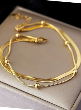 轻奢小众原创双层钛钢转运珠手链