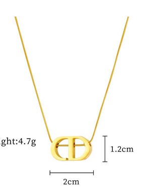 高级感简约金色CD项链