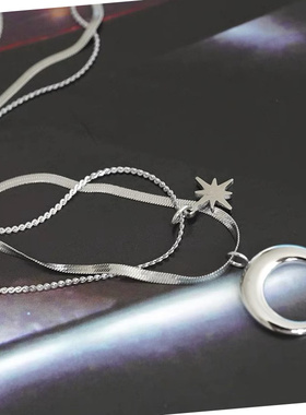 新款原创设计双层钛钢项链