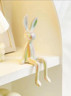 创意可爱长耳兔高档客厅兔子摆件酒柜电视柜装饰品轻奢简约玄关