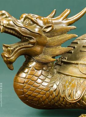 铜龙龟摆件八卦龙头龟纯霸下龟铜金钱龟客厅办公室装饰工艺品摆件