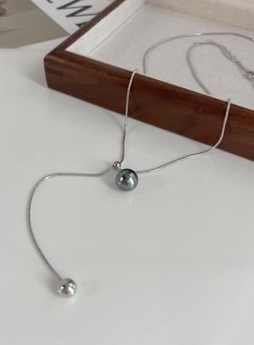 盛年长石家珍珠毛衣炼可拉式女士设计项炼可堆叠轻奢小众