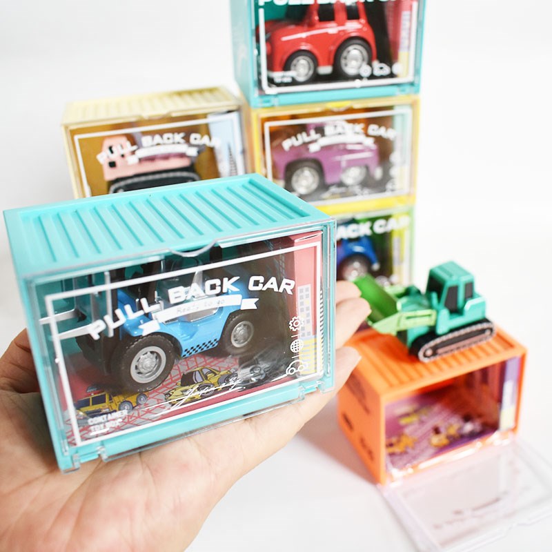 单只盒装货柜合金小汽车卡通工程车Q版火车动车 扭蛋车小摆件 - 图2