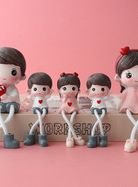 家居客厅电视柜摆件卧室新房间酒柜装饰品五口之家创意可爱小摆件