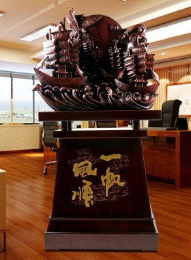 一帆风顺帆船落地大型树脂招财公司店铺家居客厅乔迁业礼品