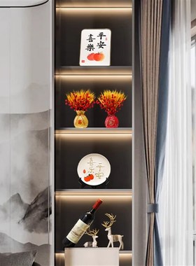 新中式家居酒柜铃兰鹿红酒架摆件餐边柜装饰客厅玄关乔迁新居礼品