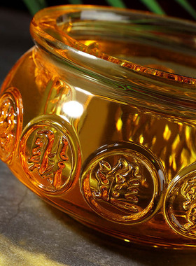 琉璃聚宝盆招财聚财开业礼品转运摆件金黄色客厅居家摆件招财进宝