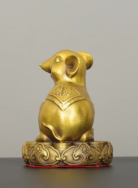 乾卦铜狗摆件铜牛西北缺角铜猪补角法器铜牛补房屋缺铜鸡补卦铜器