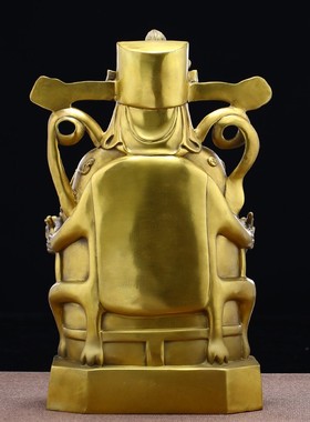 纯铜财神佛像摆件家居店铺开业供奉文财神铜像招财礼品工艺品摆设