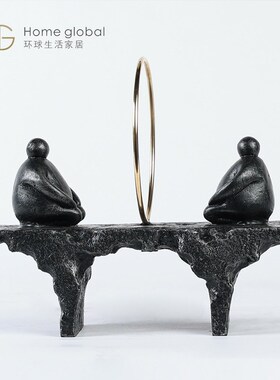 悦生活软装设计师样板房人物雕塑客厅办公室柜子玄关桌面装饰摆件