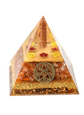 水晶缺补金字塔黄水晶金木水火土能量平衡家居汽车