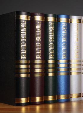 高档烫金假书彷真书装饰品摆件客厅酒柜软装房间模型摆设拍摄道具