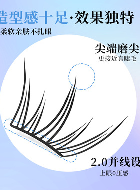 丝绒蓝眼泪假睫毛自然仿真懒人
