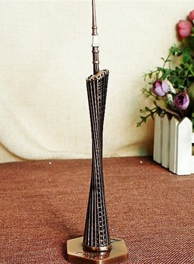 世界建筑名胜广州塔模型金属工艺品小蛮腰摆件礼品旅游纪念品包邮
