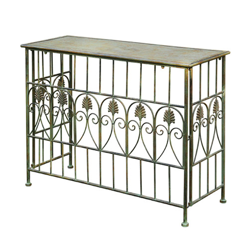 出品订单复古铁艺花园桌阳台庭院置物花架露台户外长条桌花盆架 - 图3