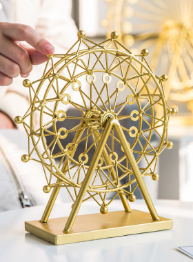 北欧创意摩天轮摆件旋转发光家居装饰品客厅房间餐厅咖啡厅装饰品