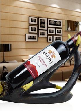 鹿角酒架装饰摆件创意酒柜酒托电视柜玄关收纳重视家用桌面摆设