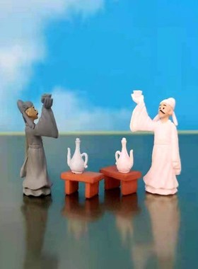 诗人李白人物摆件醉酒举杯车载装饰盆景假山造景鱼缸玩具微景观