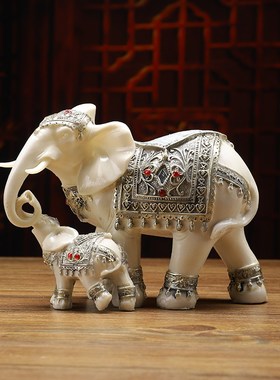 创意招财大象摆件桌面装饰高档大气上档次家居客厅玄关电视柜摆设