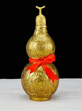 铜葫芦摆件黄铜八卦开盖葫芦家居客厅玄关办公室书房装饰品大小号