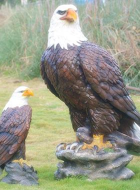 仿真老鹰庭院别墅家居工艺品动物树脂摆件雕塑户外园林田园装饰品
