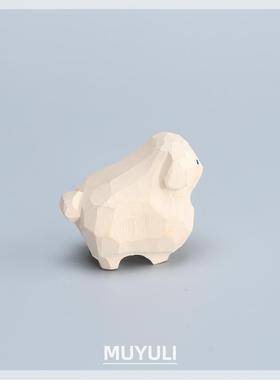 12生肖小羊木雕摆件手工电脑桌面摆件治愈情侣生日礼物女生情人节