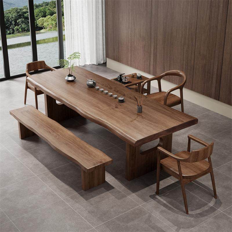 实木茶桌自然边原木大板泡茶桌椅办公室会客禅意功夫泡茶台,淘宝优惠券,粉丝福利购,淘宝优惠卷