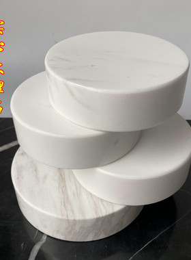 天然大理石圆形几何工艺软装饰品垫板音响避板酒店陈列底座