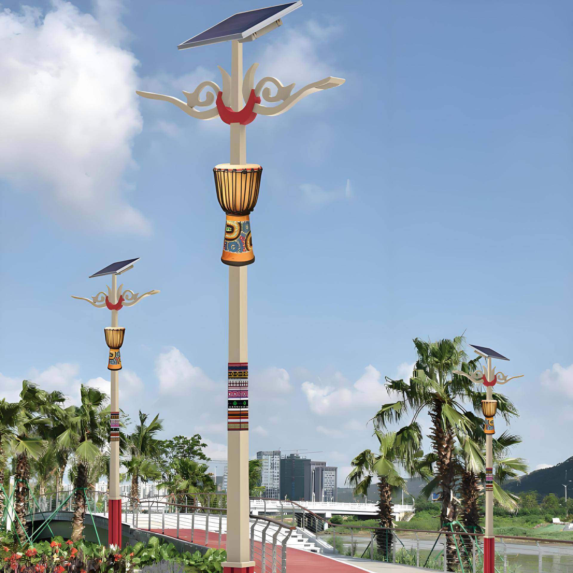 少数民族风路灯户外5-8米LED民族特色路灯中式印花路灯杆,淘宝优惠券,粉丝福利购,淘宝优惠卷