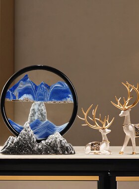 新中式宋式美学风流沙画创意摆件家居饰品电视柜玄关客厅酒柜摆设